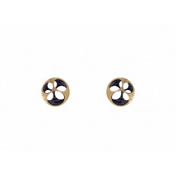 Pendientes plata negra y oro mate 18K