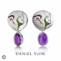 Pendientes plata DANIEL VIOR SOLVE Amatista Esmalte (Ag.925) 736141